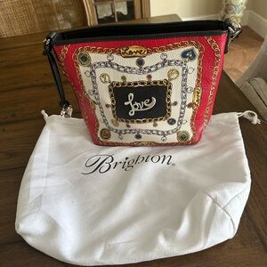 Brighton Love Motif Red and Black Shoulder Bag
